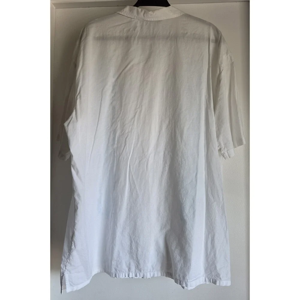 Banana Republic Men XL White Cotton Short Sleeve Collared Shirt Button-Up